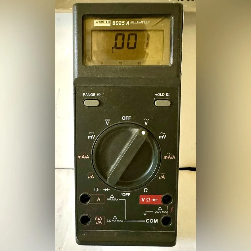 Vintage Fluke 8025A Portable Handheld Digital Pocket Size Multimeter w/ Manual